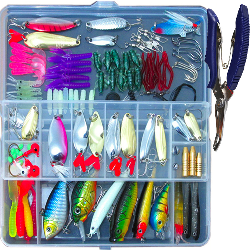 132 Pcs Fishing Lures Set Mixed Minnow Hooks Fish Lure Kit In Box